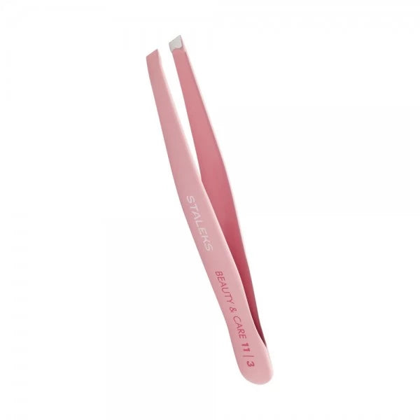 Pinzette per sopracciglia BEAUTY & CARE 11 TYPE 3 (largo con inclinazione) - colore rosa