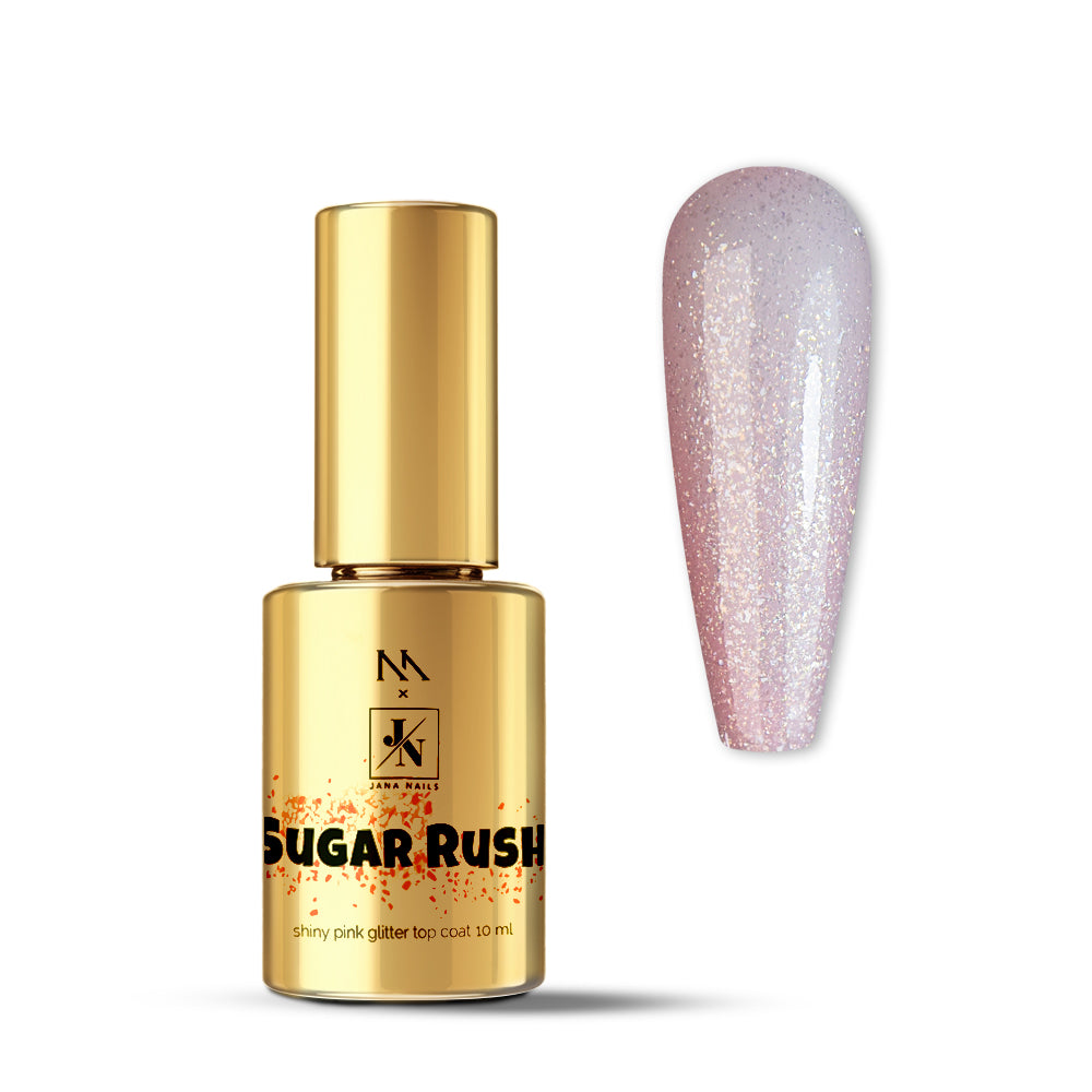 Sugar rush • Shiny pink glitter top coat