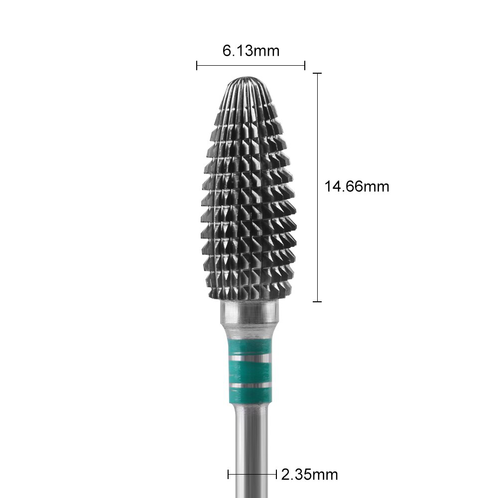 Punta Carbide Conica Double, verde, diametro 6 mm - lunghezza punta 15 mm