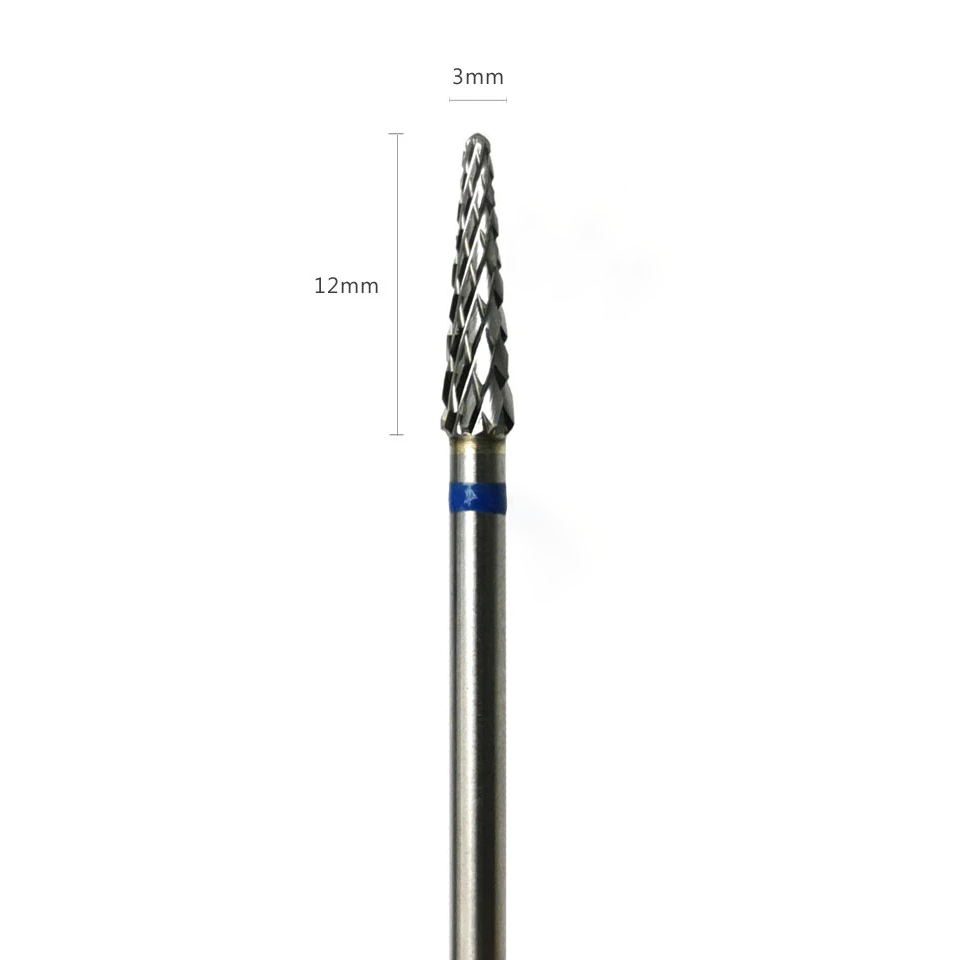 Punta Carbide Cono Piccola, blue, diametro 3 mm - lunghezza punta 12 mm