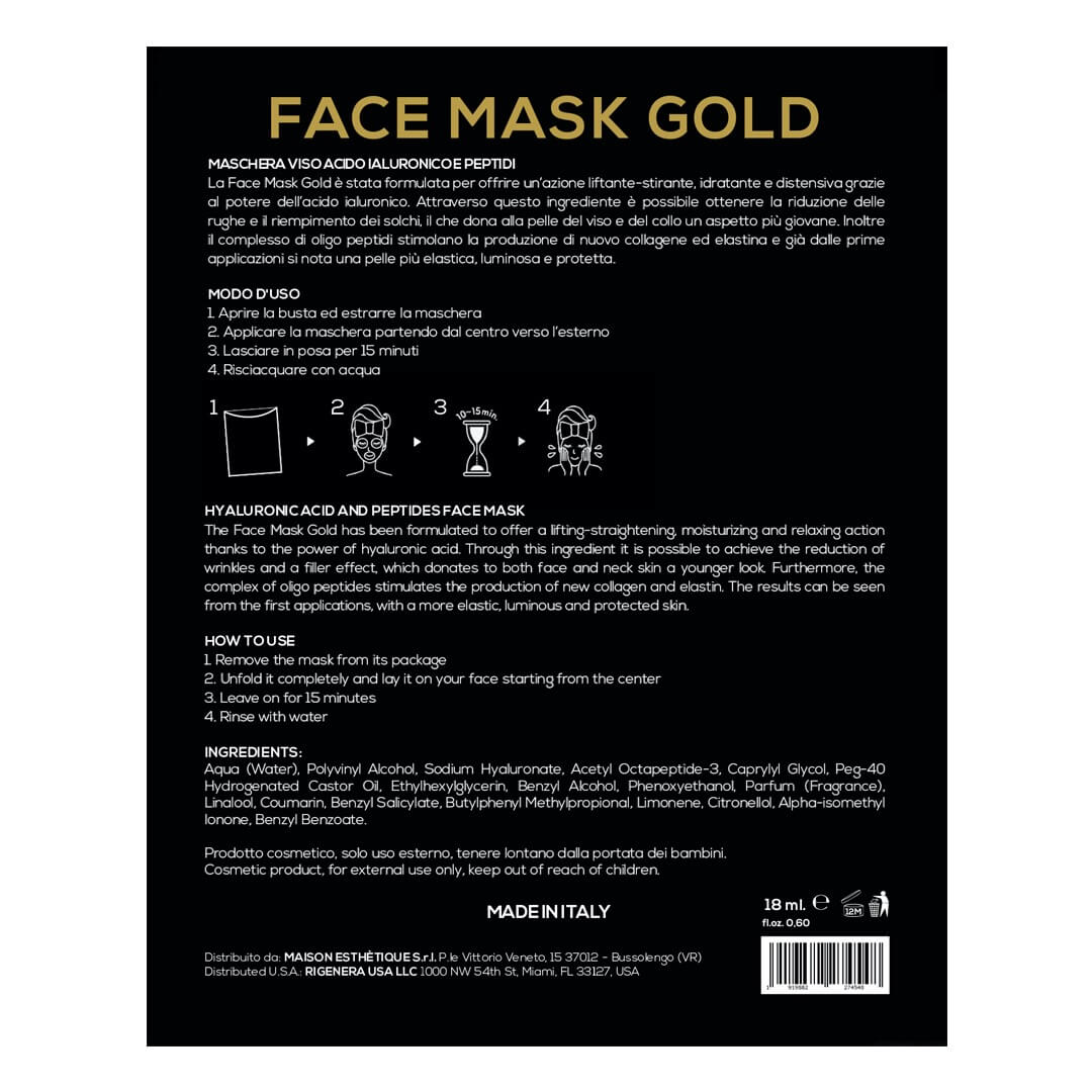 Face mask gold